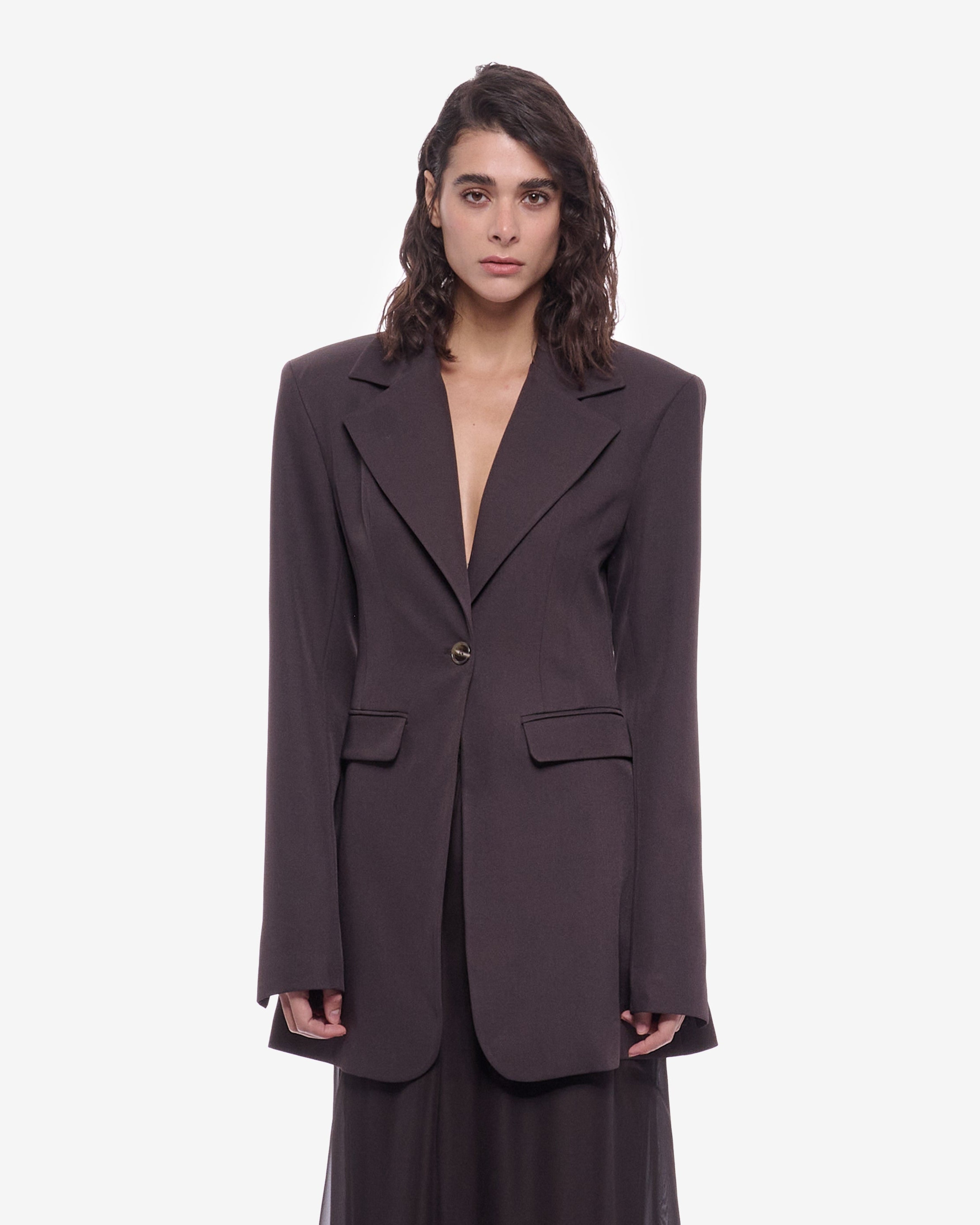 Annina Hourglass Blazer Brown