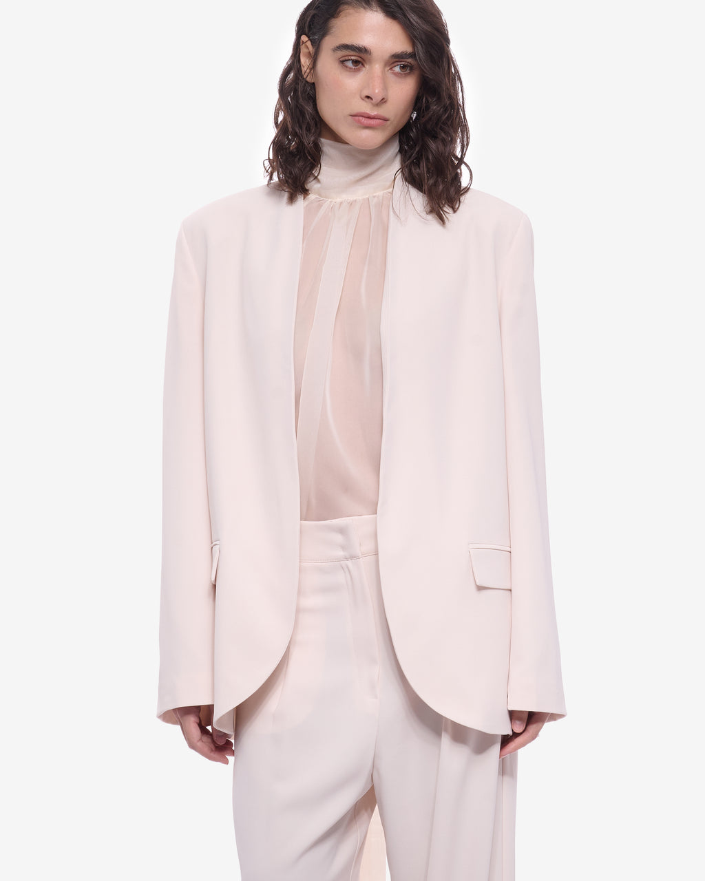 Eloise Sheer Chiffon Top Milk