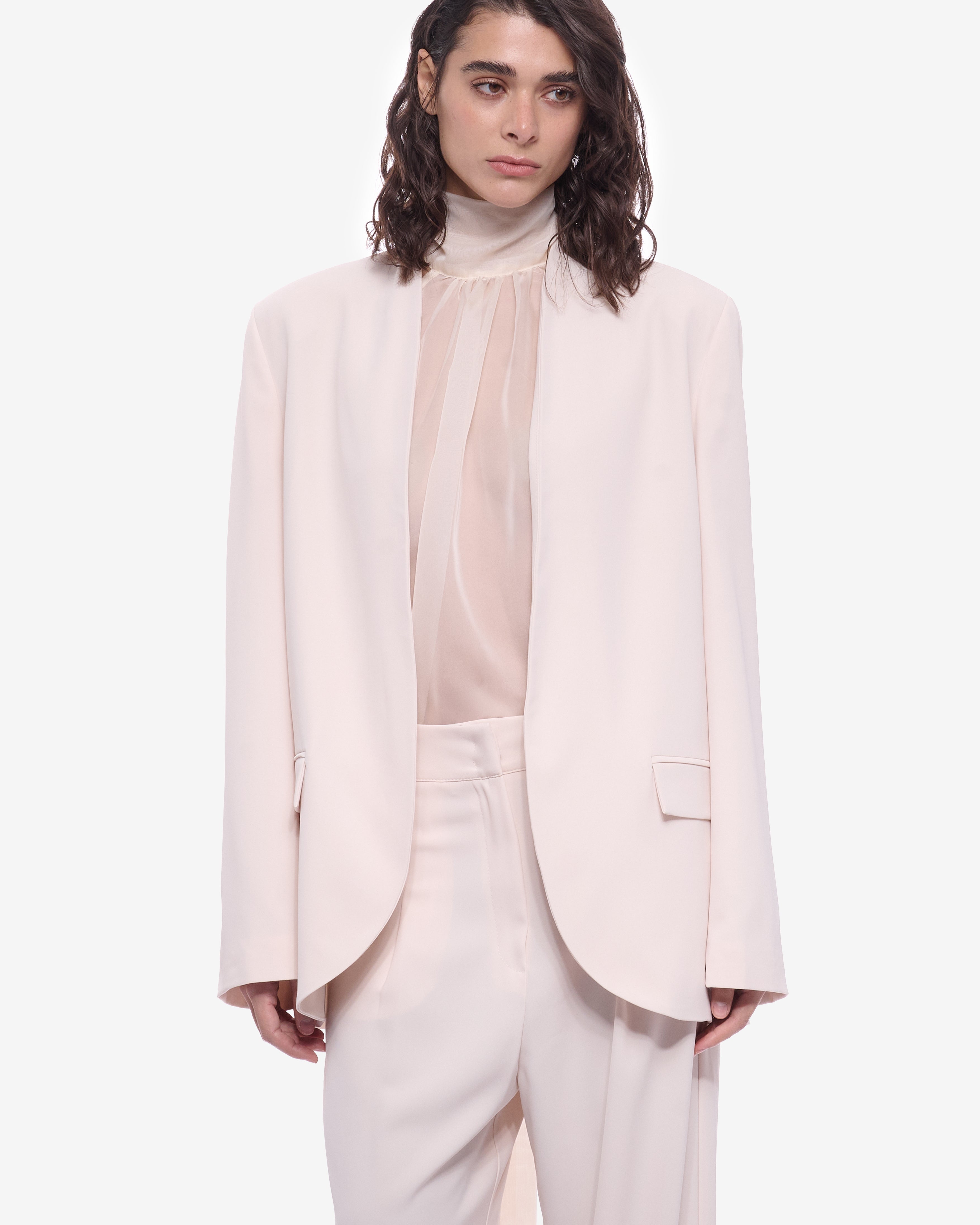 Eloise Sheer Chiffon Top Milk