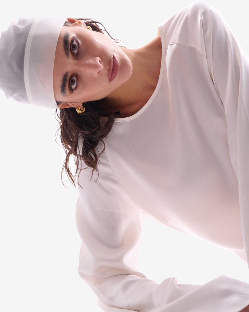 Nina Sheer Chiffon Shirt Milk