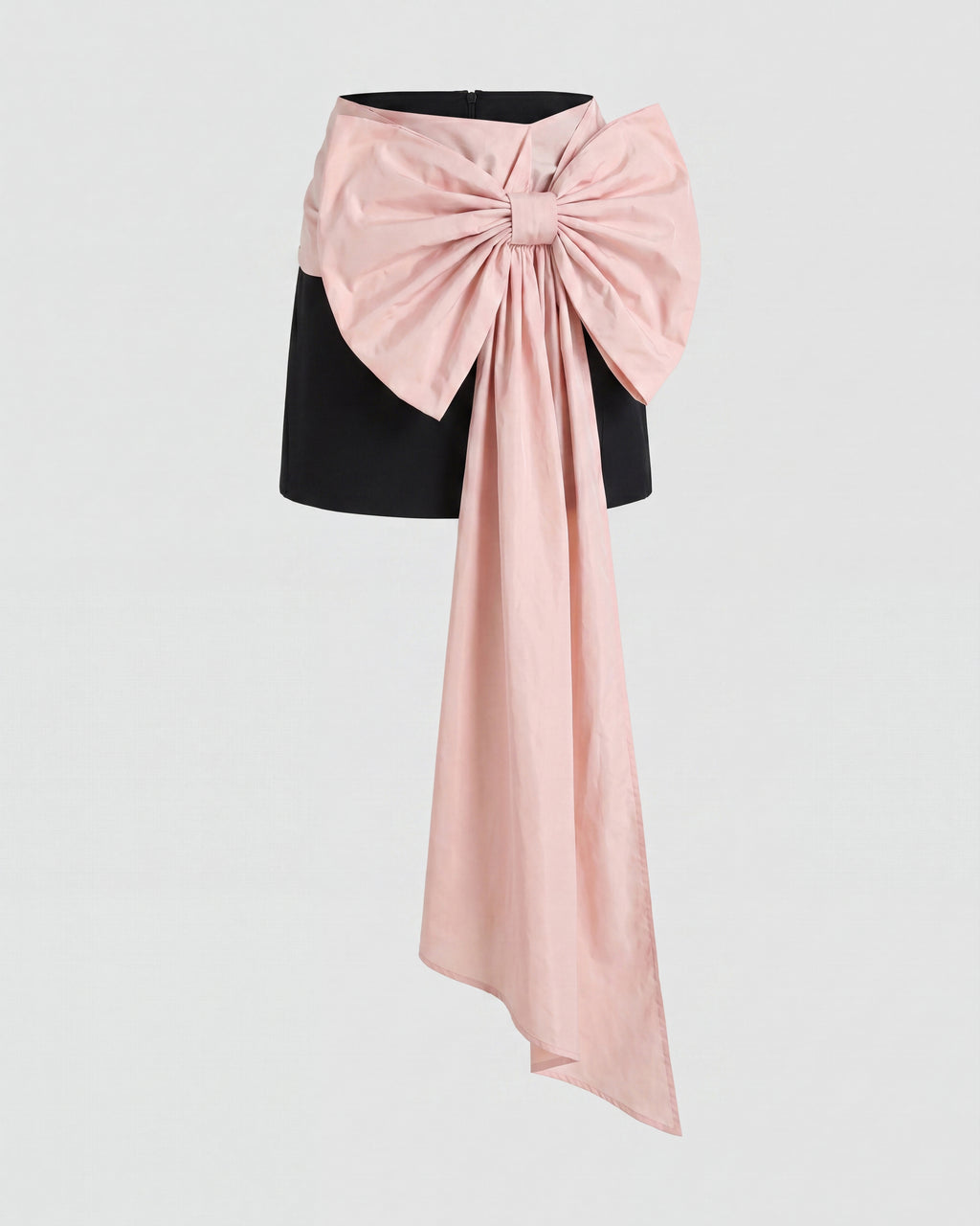 Bow Drape Mini Skirt Pink and Black