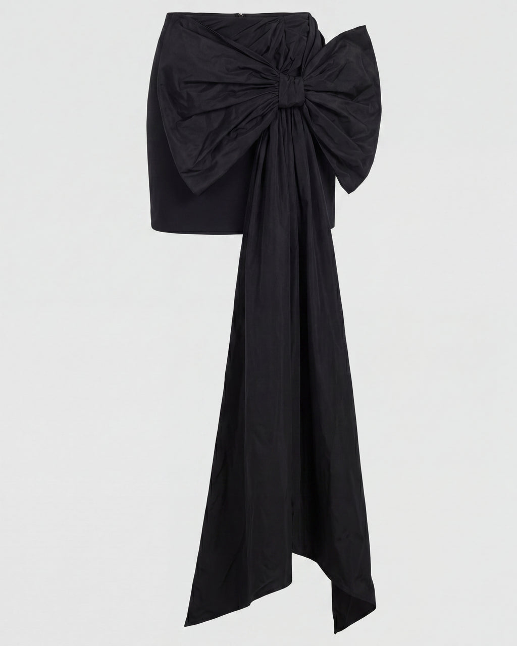 Bow Drape Mini Skirt Black