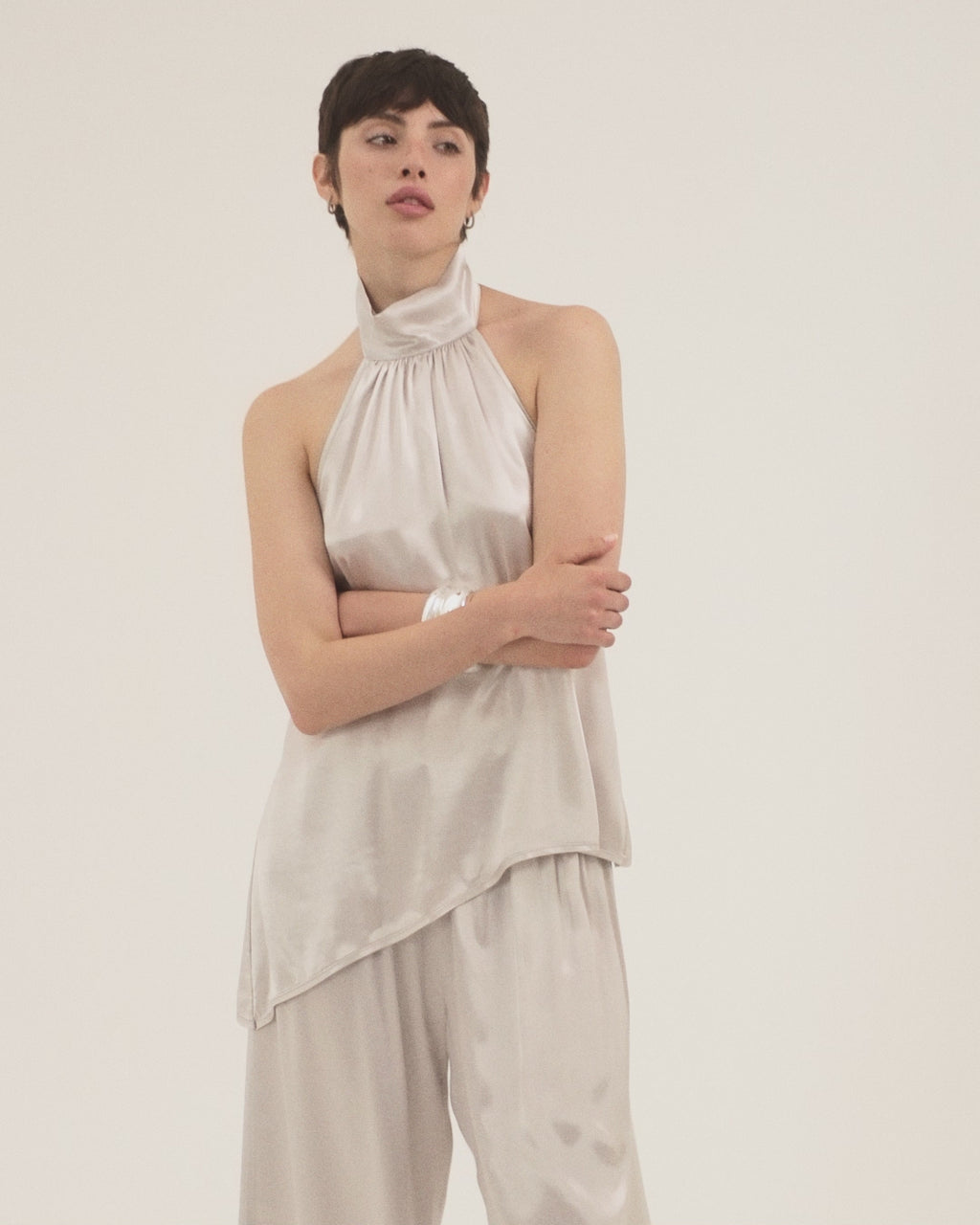 Peplum Top Grey
